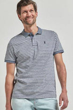 Load image into Gallery viewer, Blue Stripe Organic Cotton Regular Fit Polo - Allsport
