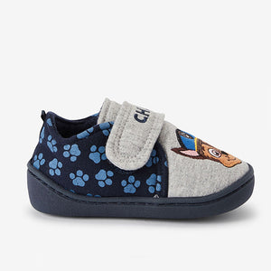 Grey/Navy Strap Touch Fasten Cupsole Slippers (Younger Boys) - Allsport