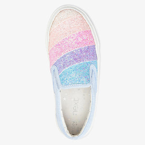 Denim Blue/Rainbow Slip-On Shoes (Older Girls) - Allsport