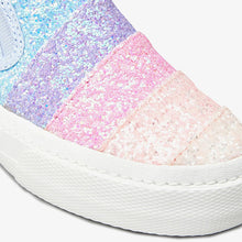 Load image into Gallery viewer, Denim Blue/Rainbow Slip-On Shoes (Older Girls) - Allsport
