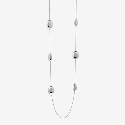 Silver Tone Pebble Rope Necklace - Allsport