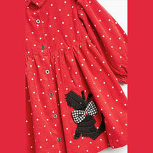 Load image into Gallery viewer, Red Appliqué Dog Dress With Tights (3mths-6yrs) - Allsport

