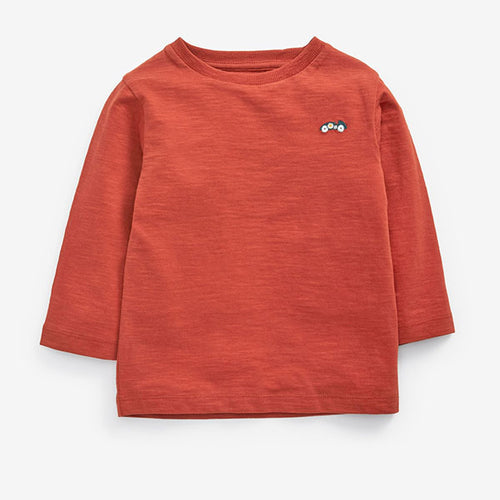 Plain Rush Red Long Sleeve T-Shirt (3-5yrs) - Allsport