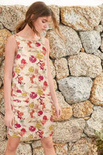 Load image into Gallery viewer, Ecru Floral Linen Blend Shift Dress - Allsport
