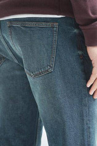Dirty Denim Straight Fit Jeans With Stretch - Allsport