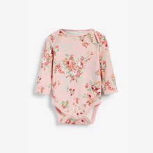 Load image into Gallery viewer, 5 Pack Pink Floral Long Sleeve Baby Bodysuits (0mths-18mths) - Allsport
