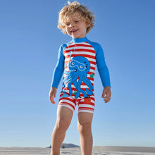 Load image into Gallery viewer, Octopus Long Sleeve Sunsafe Swimsuit and Hat (3mths-5yrs) - Allsport
