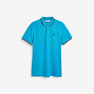 Blue Tipped Regular Fit Polo Shirt - Allsport