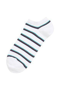 White Stripe Cushioned Trainer Sock Five Pack - Allsport
