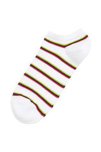 White Stripe Cushioned Trainer Sock Five Pack - Allsport