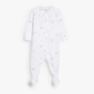 Pink 4 Pack Delicate Bunny Sleepsuits (0-18mths) - Allsport
