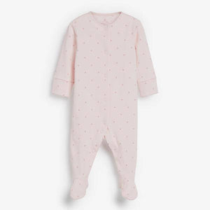 Pink 4 Pack Delicate Bunny Sleepsuits (0-12mths) - Allsport