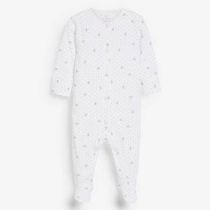 Pink 4 Pack Delicate Bunny Sleepsuits (0-12mths) - Allsport