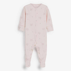 Pink 4 Pack Delicate Bunny Sleepsuits (0-12mths) - Allsport