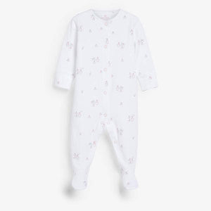 Pink 4 Pack Delicate Bunny Sleepsuits (0-12mths) - Allsport