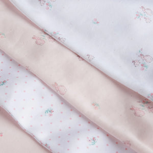Pink 4 Pack Delicate Bunny Sleepsuits (0-18mths) - Allsport