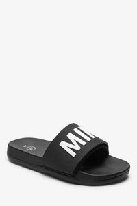 Dual Slide Monochrome Cushioned Footbed Sliders - Allsport