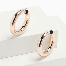 Load image into Gallery viewer, Gold Tone Recycled Metal Chunky Hoop Earrings
