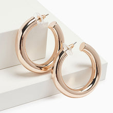 Load image into Gallery viewer, Gold Tone Recycled Metal Chunky Hoop Earrings
