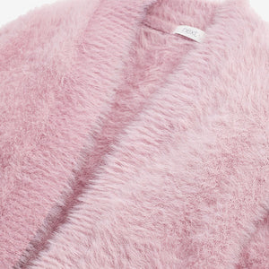 Flush Pink Fluffy Long Cardigan (3-12yrs)