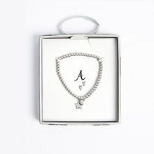 Load image into Gallery viewer, Silver Tone Initial Star Beaded Bracelet - Allsport
