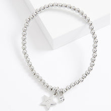 Load image into Gallery viewer, Silver Tone Initial Star Beaded Bracelet - Allsport
