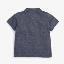 Load image into Gallery viewer, Blue Short Sleeve Textured Poloshirt (3mths-5yrs) - Allsport
