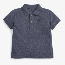 Load image into Gallery viewer, Blue Short Sleeve Textured Poloshirt (3mths-5yrs) - Allsport
