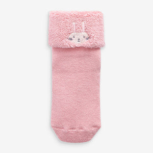 Pink 3 Pack Towelling Socks (0mths-2yrs) - Allsport