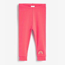Load image into Gallery viewer, Bright Pink 3 Pack Ribbed Leggings (0mths-18mths) - Allsport
