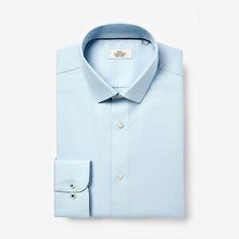 Load image into Gallery viewer, Light Blue Slim Fit Single Cuff Cotton Textured Shirt - Allsport
