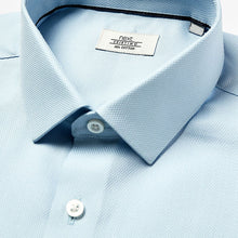 Load image into Gallery viewer, Light Blue Slim Fit Single Cuff Cotton Textured Shirt - Allsport
