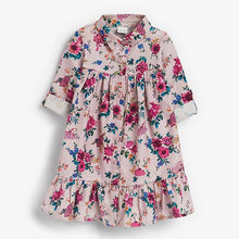 Load image into Gallery viewer, Pink Organic Cotton Printed Shirt Dress (3mths-6yrs) - Allsport

