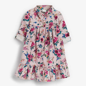 Pink Organic Cotton Printed Shirt Dress (3mths-6yrs) - Allsport