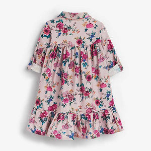 Pink Organic Cotton Printed Shirt Dress (3mths-6yrs) - Allsport