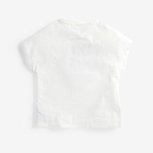 Load image into Gallery viewer, White Shiny Sequin Heart T-Shirt (3-11yrs) - Allsport
