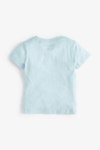 Blue Short Sleeve Appliqué Shark T-Shirt (3mths-5yrs) - Allsport