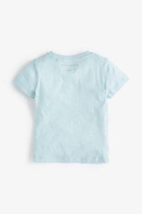 Blue Short Sleeve Appliqué Shark T-Shirt - Allsport