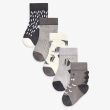 Load image into Gallery viewer, Monochrome 5 Pack Dinosaur Socks (Younger) - Allsport
