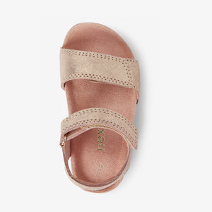 Gold Leather Sandals (Younger Girls) - Allsport