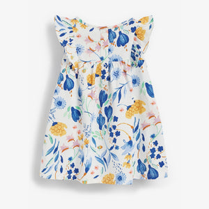 Blue/White 2 Pack Floral Dresses (0mths-18mths) - Allsport