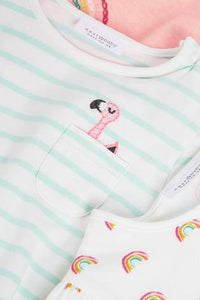 Multi 3 Pack Flamingo Tops  (up to 18 months) - Allsport