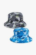 Load image into Gallery viewer, Blue/Grey 2 Pack Camouflage Bucket Hats - Allsport
