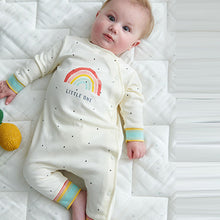 Load image into Gallery viewer, 3 Pack Cream Bright Rainbow Baby Footless Sleepsuits (0mths-18mths) - Allsport
