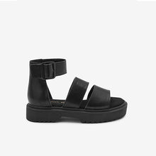 Load image into Gallery viewer, Black Chunky Sole Sandals (Older Girls) - Allsport
