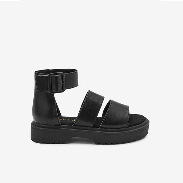 Black Chunky Sole Sandals (Older Girls) - Allsport