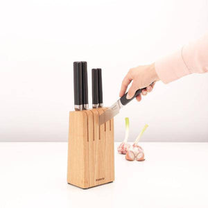 Brabantia Wooden Knife Block with 5 Profile Knives - Allsport
