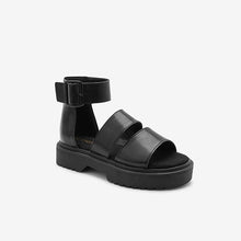 Load image into Gallery viewer, Black Chunky Sole Sandals (Older Girls) - Allsport
