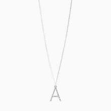 Load image into Gallery viewer, Silver Tone Pavé Initial Necklace
