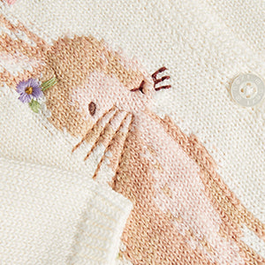 Ecru White Embroidered Baby Cardigan (0mths-18mths) - Allsport